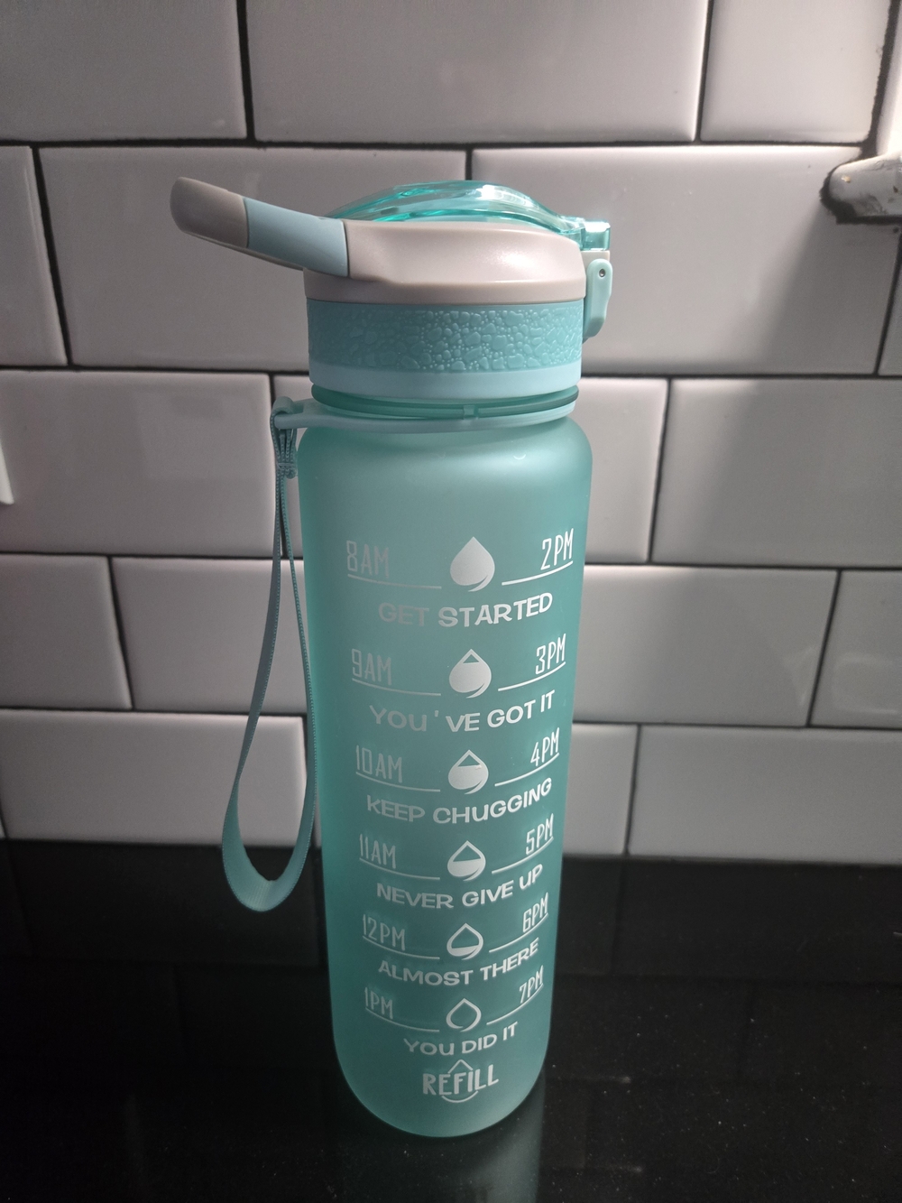 NEW 32oz Leakproof Motivational Sports Water Bottle